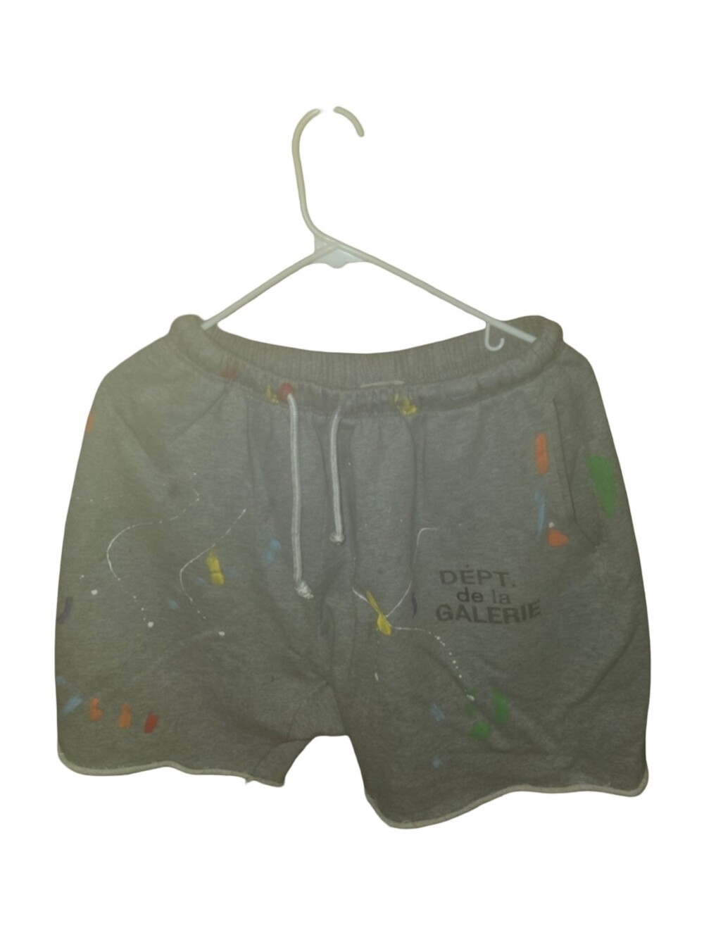 Gallery Dept Gray Paint-Splatter Drawstring Sweatshorts